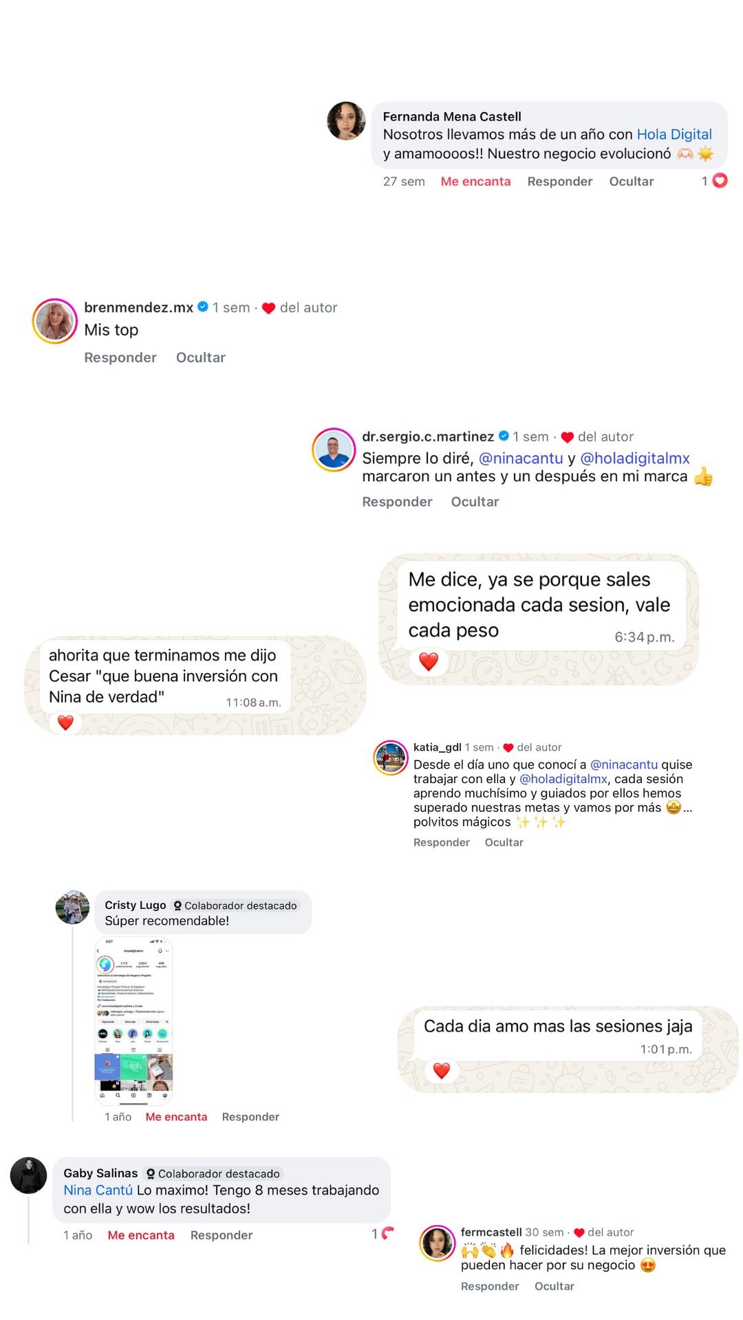 Comentarios de clientes Hola Digital - Mobile